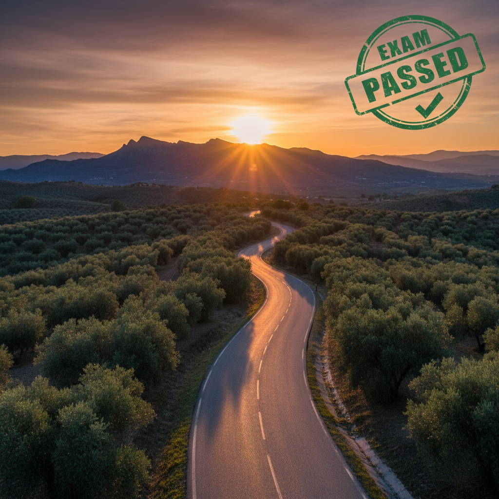 Spanish road leading toward the horizon