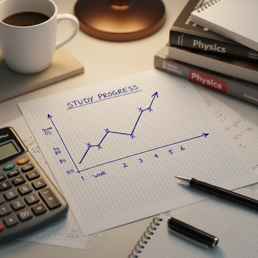 Progress chart showing improvement over practice sessions