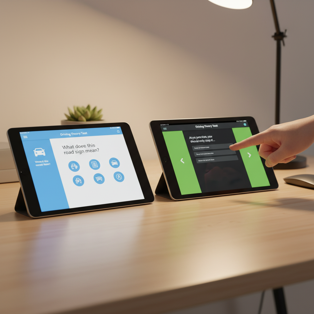 Two apps side by side on tablets being compared