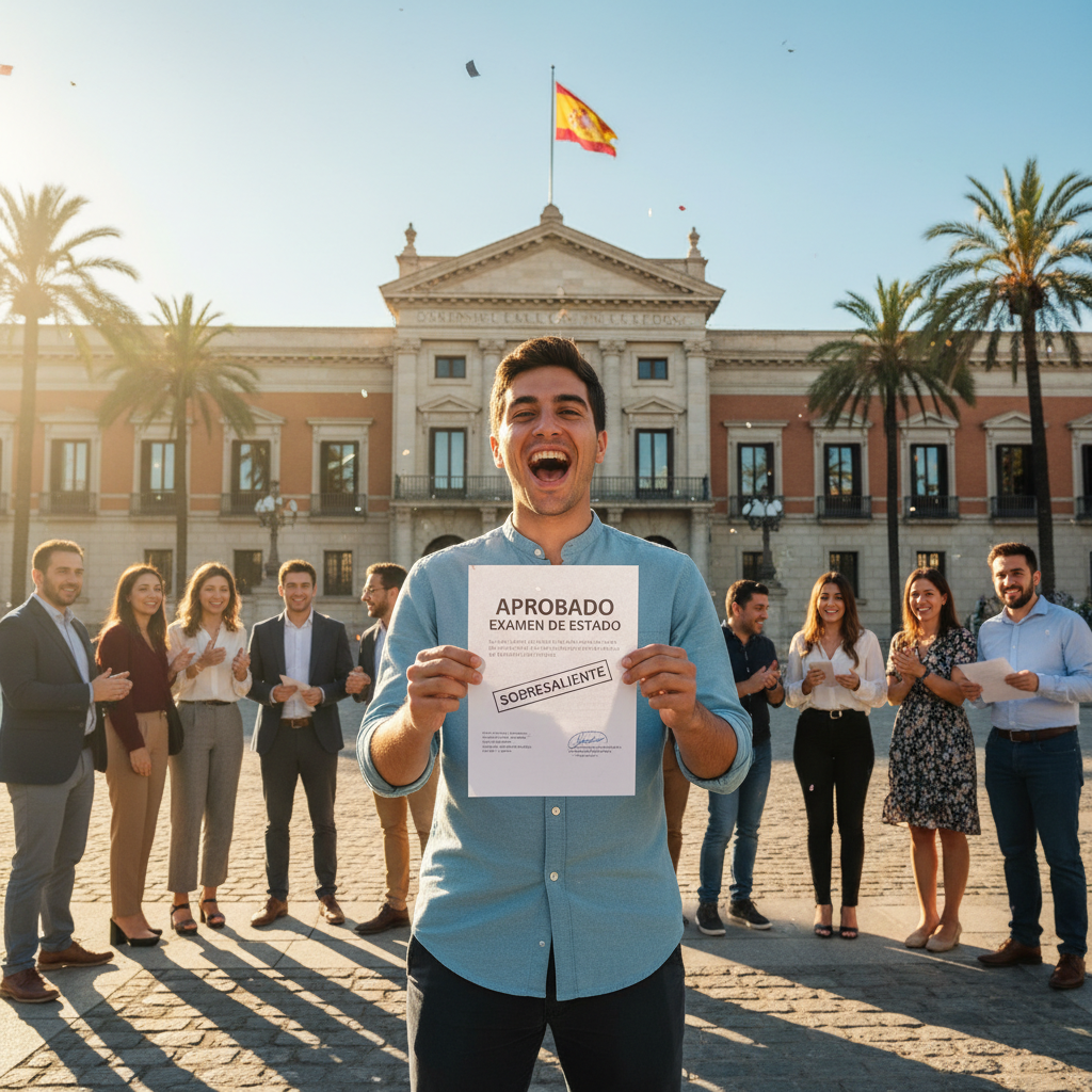 Celebrating student who just passed an exam