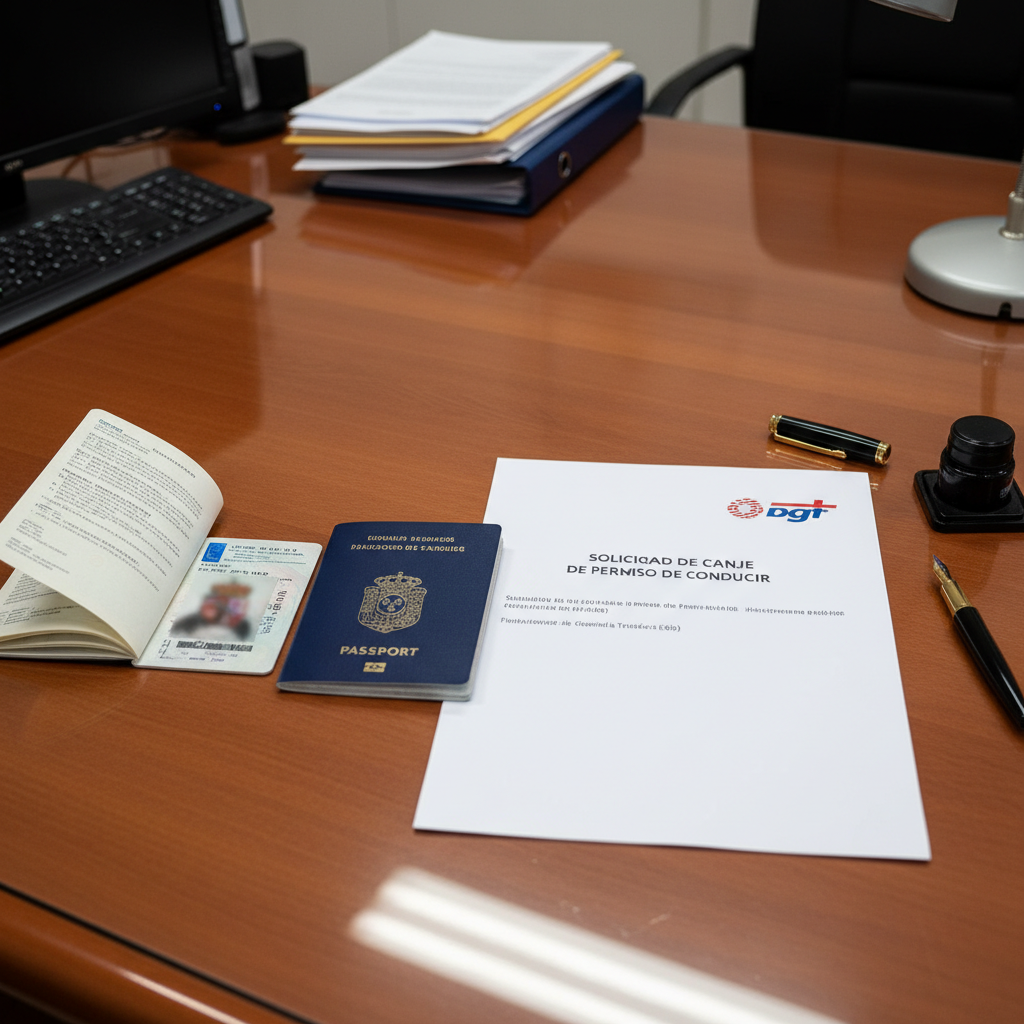 Official documents and paperwork on a desk