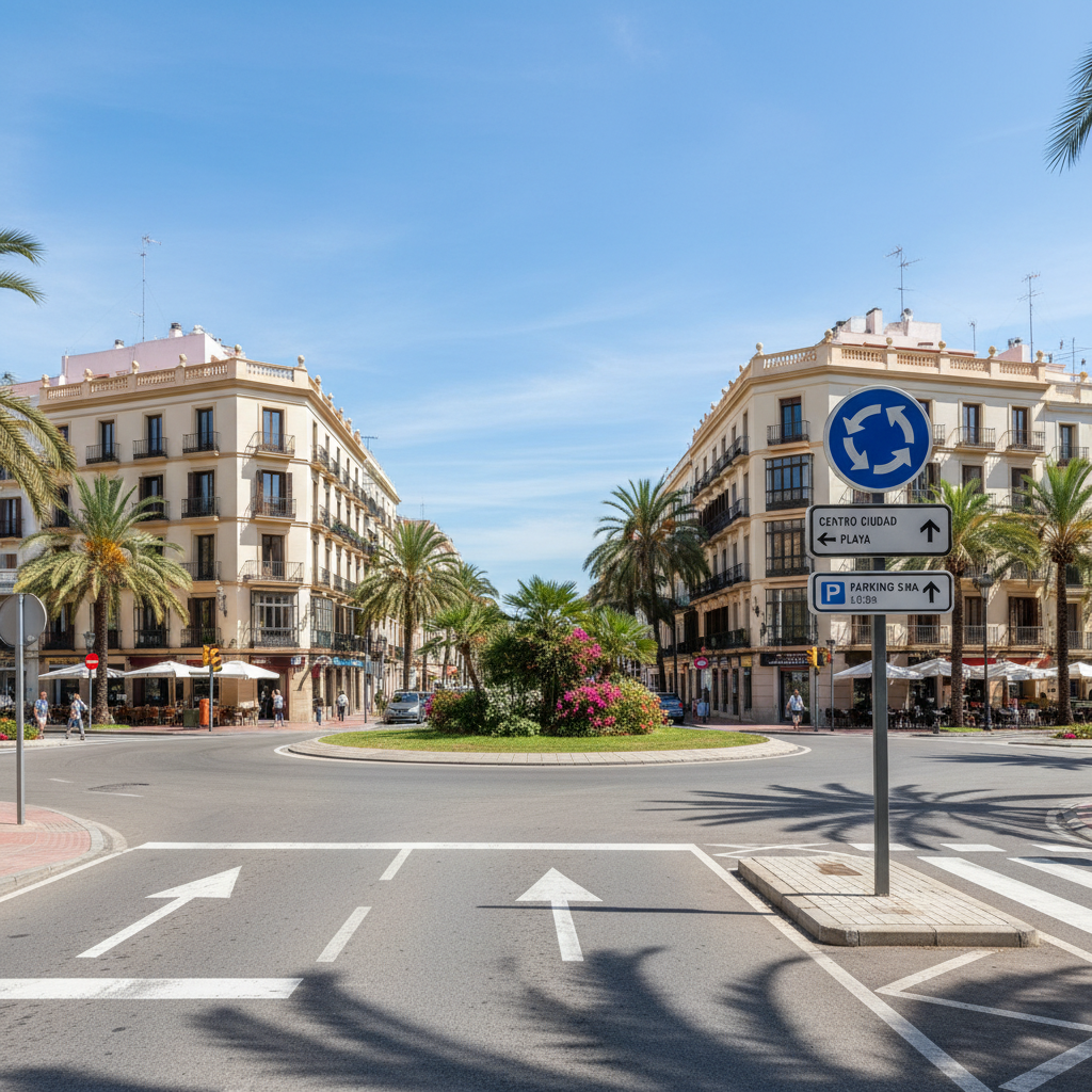 Spanish road signs and street markings