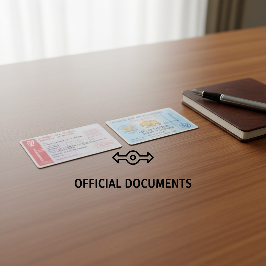 Two driving licence cards from different countries