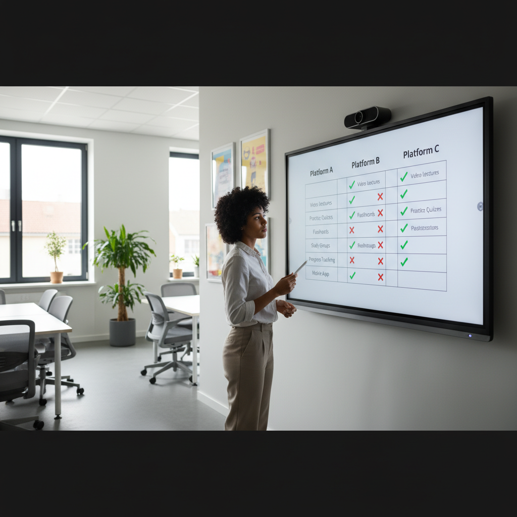 Comparison chart showing different platform features