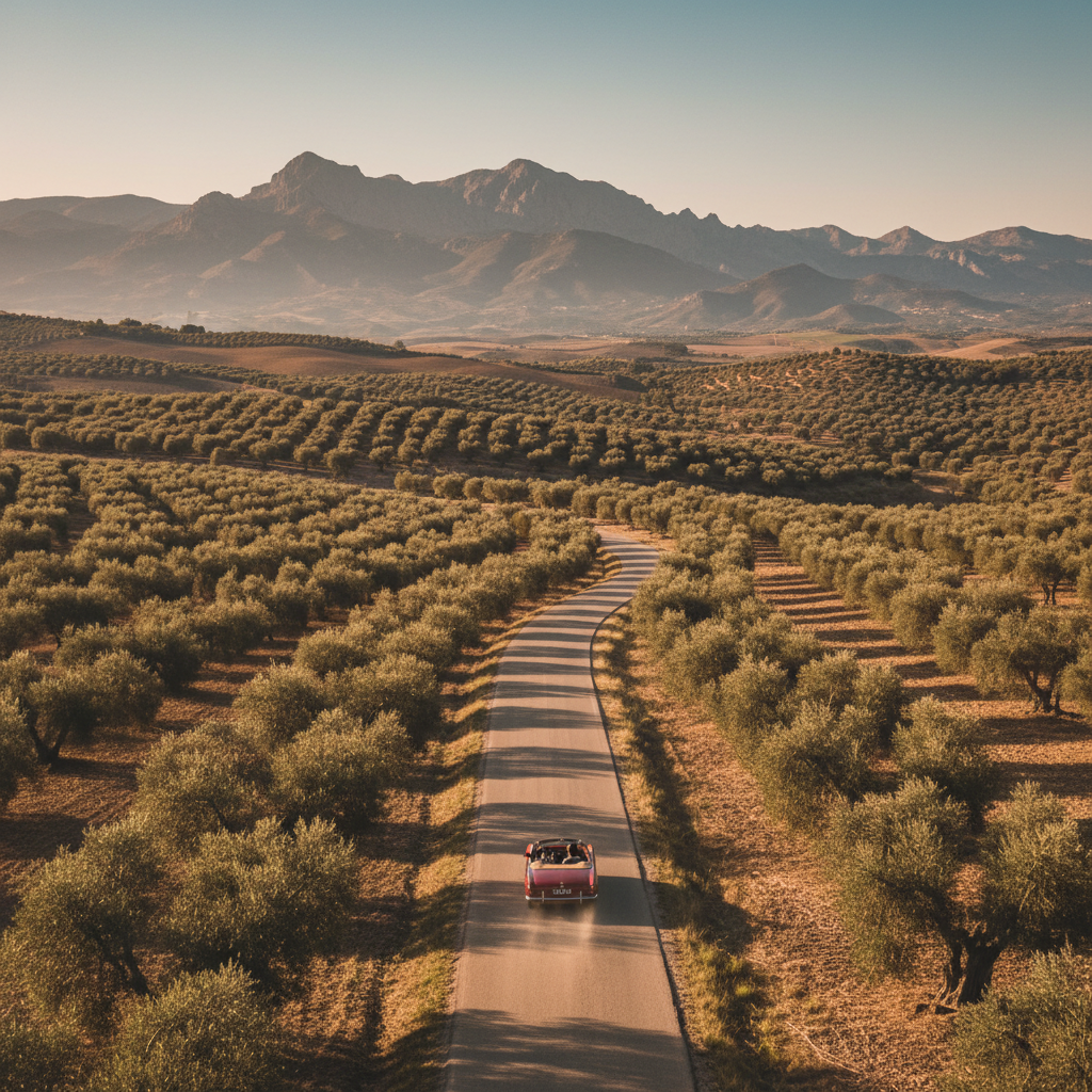 Scenic road through the Spanish countryside
