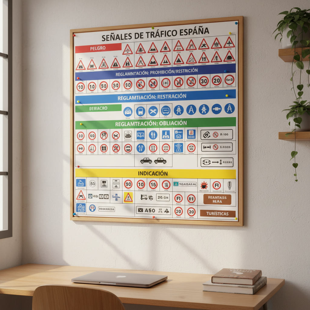 Collection of European road signs used in Spain